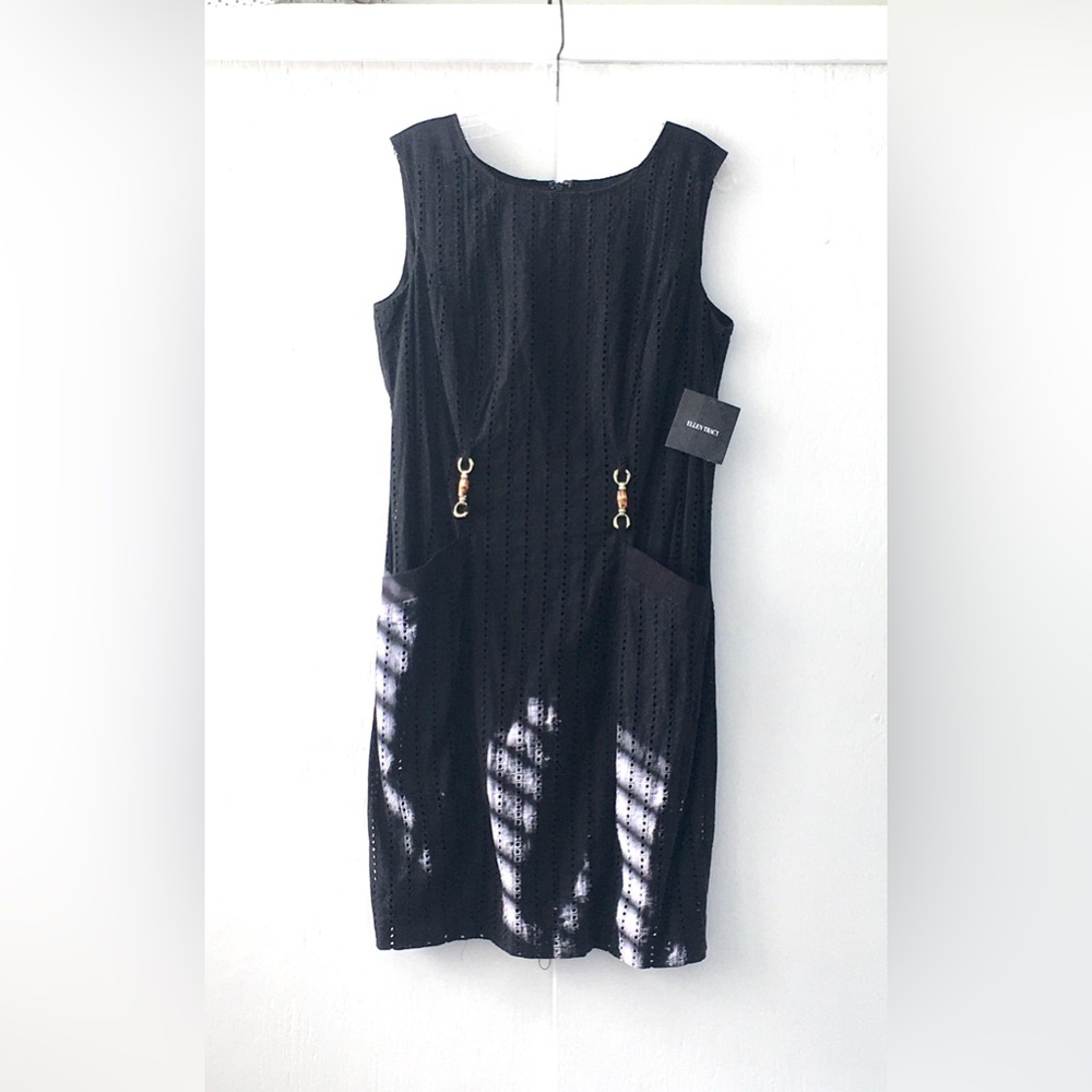 Ellen Tracy Black Eyelet Dress